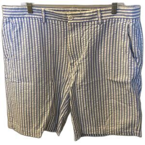 Alex Cannon Blue Seer Sucker Shorts Men's Size 38 100% Cotton